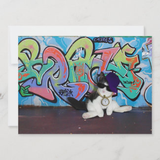 Invitación Actitud del gato.....Gatitos y Muro de graffiti