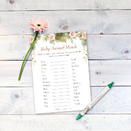 Invitación Actividad de Baby Shower de la Cuta Coincidencia d