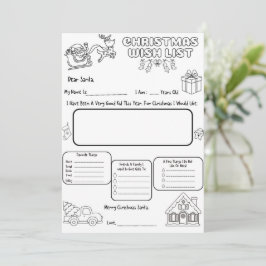 Invitación Actividad de colorear carta a Santa para lista de
