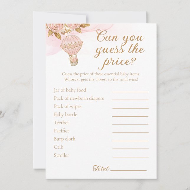Invitación Actividad de precios de Baby Shower Aventura de gl (Anverso)