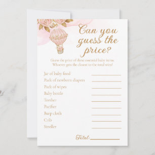 Invitación Actividad de precios de Baby Shower Aventura de gl