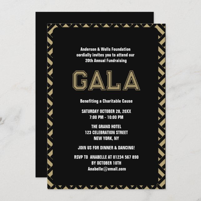 Invitación Actividad formal de recaudación de fondos para Fie (Anverso / Reverso)