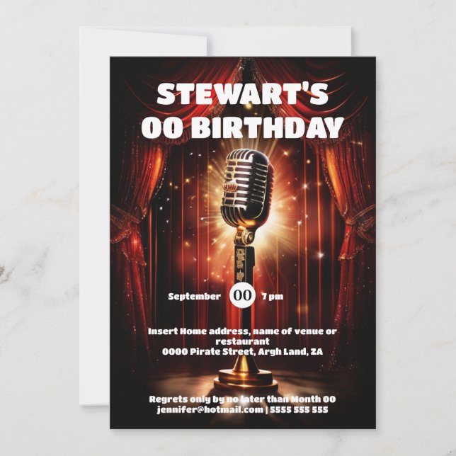 Invitación Acto de alfombra roja de Hollywood para las estrel (Anverso)