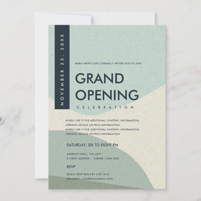 INVITACIÓN ACTO DE APERTURA DE GRAN AZUL MODERNO DE ART AQUA  (Anverso)