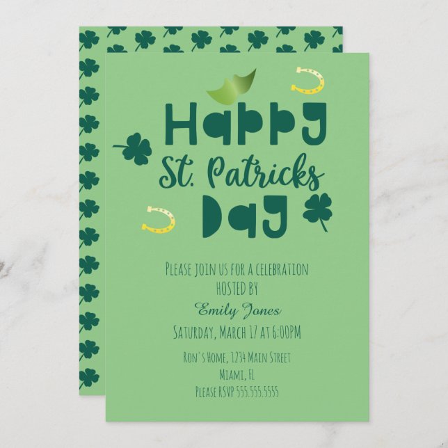 Invitación Acto de celebración del Día de San Patricio (Anverso / Reverso)