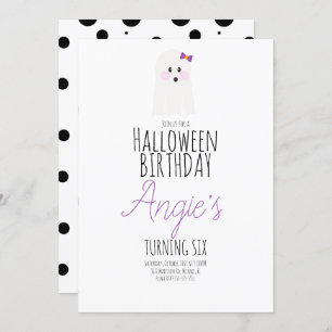 Invitación Acto de fiesta de cumpleaños de Cute Ghost Hallowe