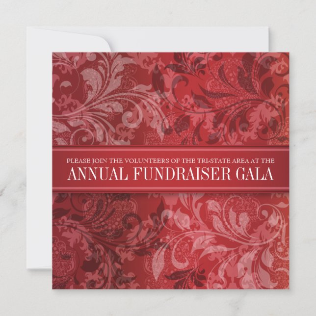Invitación Acto de Swirl de Crimson Paisley (Anverso)
