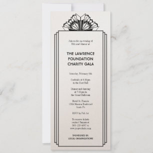 Invitación Acto formal de glamour de cuadros negros Art Déco