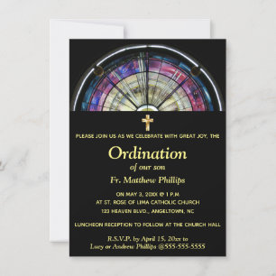 Invitación Acto religioso editable Vidrio con manchas de arco