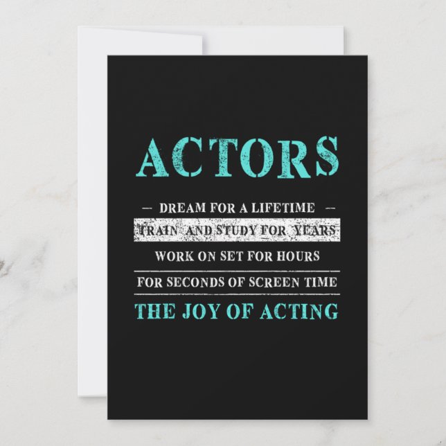 Invitación Actores en acción: regalo de teatro de cine (Anverso)