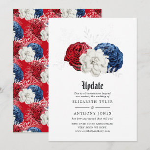 Invitación Actualización de boda americana roja blanca y azul