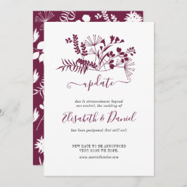 Invitación Actualización de Boda Burgundy Moderna Sencilla