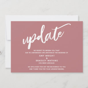 Invitación Actualización de Boda Cancelada con Letra a Mano R