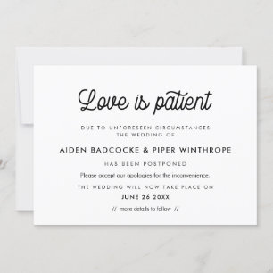 Invitación Actualización de boda con letra Love de estilo vin