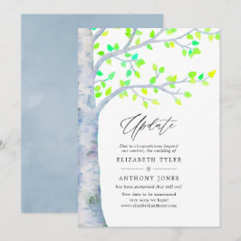 Invitación Actualización de boda de abedul en acuarela de pri