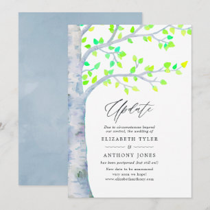 Invitación Actualización de boda de abedul en acuarela de pri