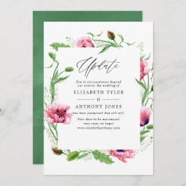 Invitación Actualización de Boda de acuarelas de color rosa