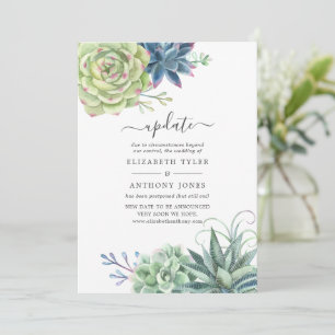 Invitación Actualización de Boda de Cactus Desierto Acuarela 