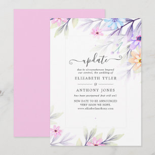 Invitación Actualización de Boda de color de agua pastel