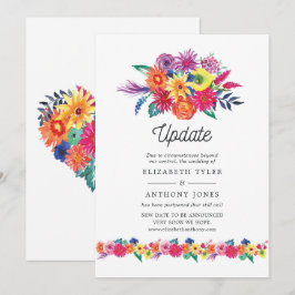 Invitación Actualización de boda de fiesta floral