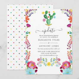 Invitación Actualización de boda de fiesta floral de acuarela