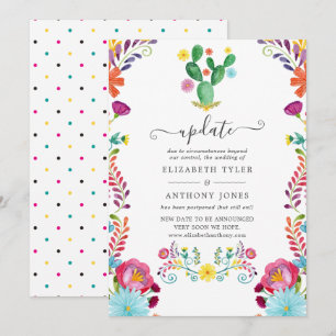 Invitación Actualización de boda de fiesta floral de acuarela