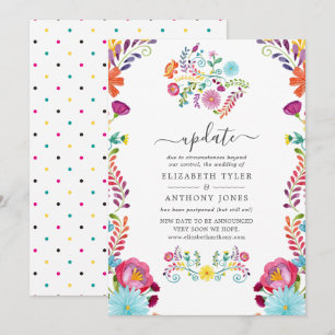 Invitación Actualización de boda de fiesta floral mexicana co