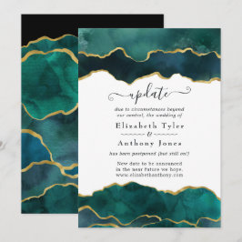 Invitación Actualización de boda de piedra de ágata geoda azu