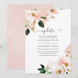 Invitación Actualización de Boda de Primavera Floral Rosa de 