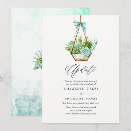 Invitación Actualización de boda de suculentas en terrario de