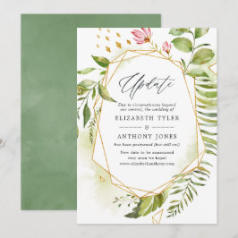 Invitación Actualización de boda de vegetación cristalina geo