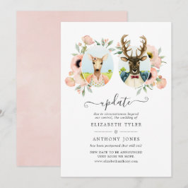 Invitación Actualización de boda divertida de ciervos del bos