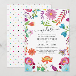 Invitación Actualización de Boda Fiesta Mexicana con Flores e