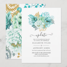 Actualización de boda floral acuarela menta