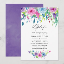 Invitación Actualización de boda floral combinación de color 