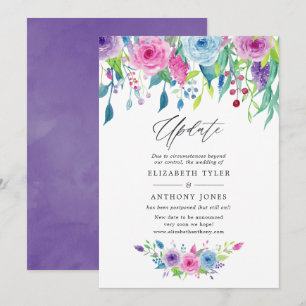 Invitación Actualización de boda floral combinación de color 