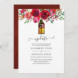 Invitación Actualización de Boda floral de acuarela