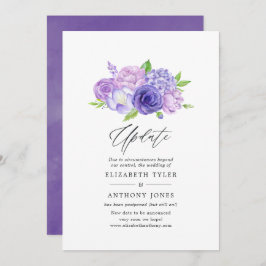 Invitación Actualización de Boda floral de acuarela ultra vio