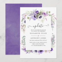 Actualización de boda floral de acuarela violeta p