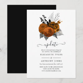 Invitación Actualización de boda floral de Halloween vintage