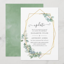 Actualización de boda geométrica de eucalipto en a