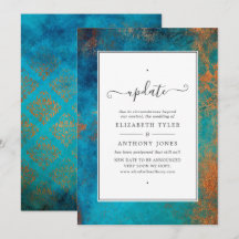Actualización de boda Grunge Copper Patina y Turqu
