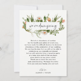 Invitación Actualización de boda más pequeña de Cactus acuare