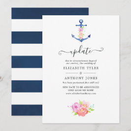 Invitación Actualización de boda náutica acuarela