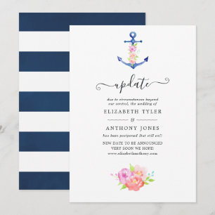 Invitación Actualización de boda náutica acuarela