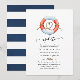 Invitación Actualización de boda náutica con acuarela