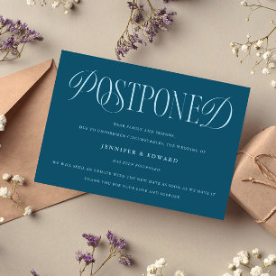 Invitación Actualización de Boda postponado clásico elegante 