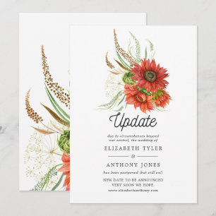 Invitación Actualización de Boda Rústica Bohemiana con Giraso