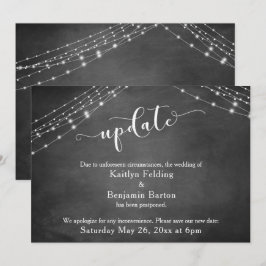 Invitación Actualización de Luces de Pizarra Pospuesta Boda c