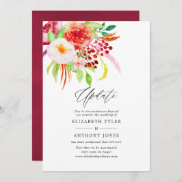Invitación Actualización de Marsala Vintage Rustic Charm Boda